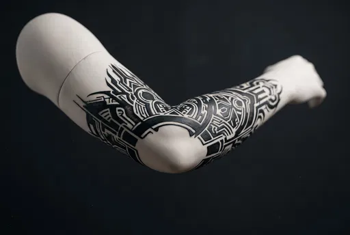 Porcelain Mannequin Arm With Blackwork Tattoo
