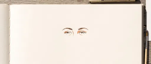 Minimalist Sepia Eye Sketch on Sketchpad