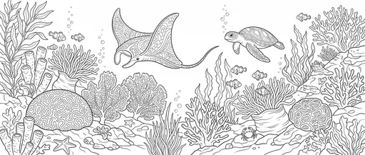 Coral Reef Underwater Coloring Page
