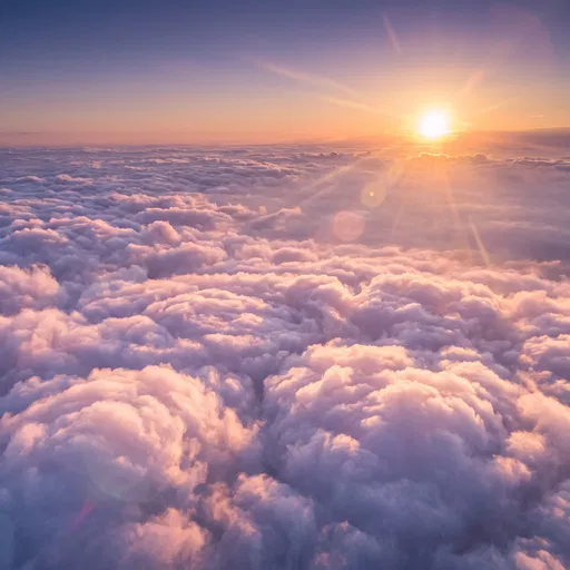 Aerial View of Pastel Clouds at Sunrise