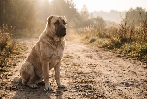 Central Asian Shepherd on Dirt Path