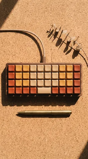 Minimalist Ortholinear Keyboard Flat Lay