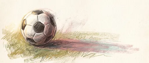 Pastel Chalk Drawing of Soccer Ball