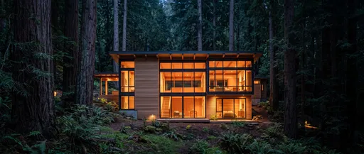 Modern Timber Home in Redwood Forest
