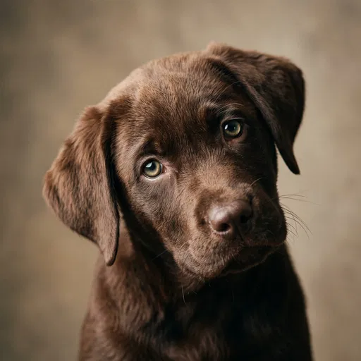 Chocolate Labrador Puppy Studio Portrait