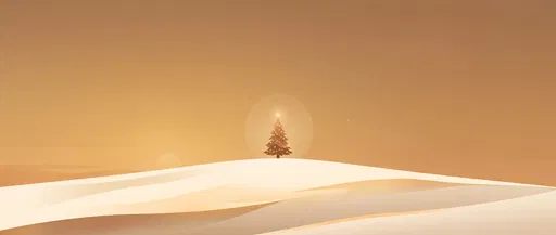 Minimal Glowing Christmas Tree on Hill
