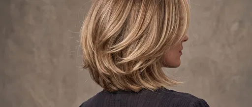 Layered Sandy Bronde Bob Hairstyle Profile