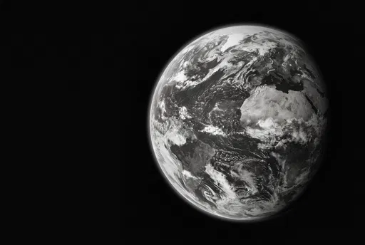 Monochrome Planet Earth From Space