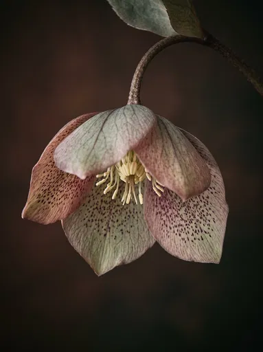 Speckled Hellebore Flower Studio Close-Up