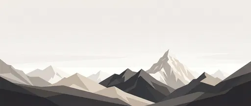 Minimalist Geometric Mountain Range Panorama