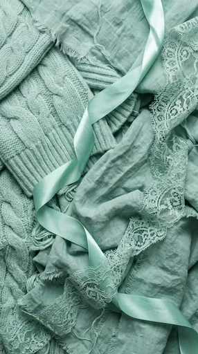 Mint Green Layered Textile Flat Lay