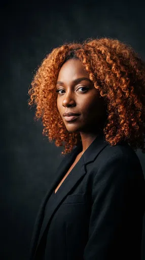 Portrait of Black Woman with Ginger Curls