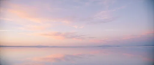 Pastel Twilight Sky Reflecting on Salt Flat