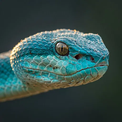 Macro Close-Up of Blue Pit Viper