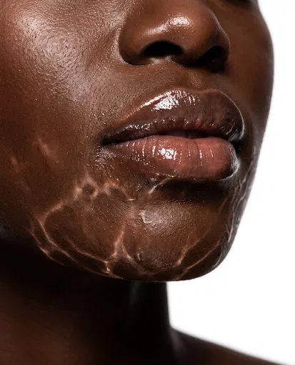Macro Beauty Portrait of Glossy Lips