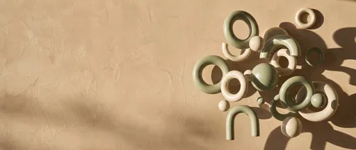 Sage and Cream Geometric Shapes Background