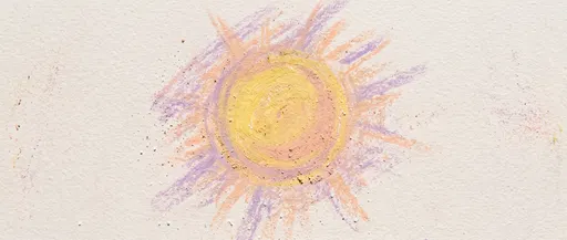 Pastel Sun Drawing on Textured Paper