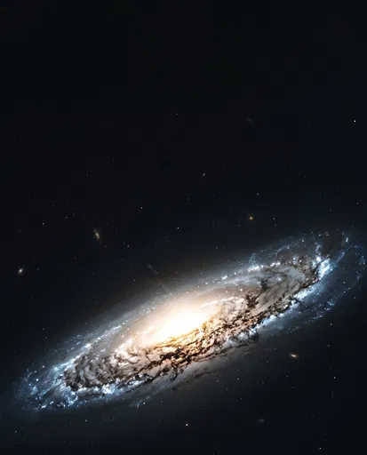 Inclined Spiral Galaxy in Deep Space