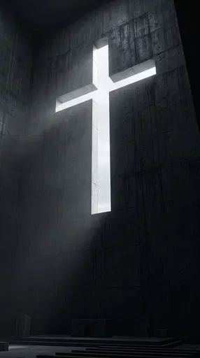 Brutalist Concrete Church Cross Cutout