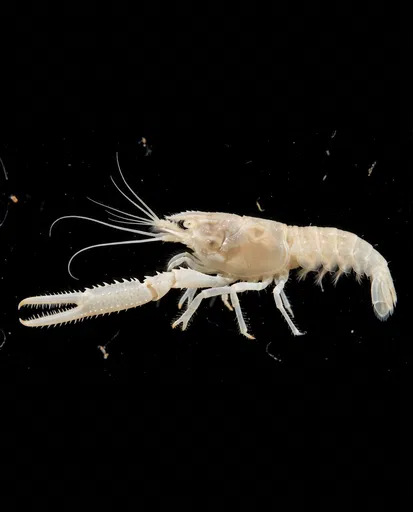 Pale Deep-Sea Blind Lobster Specimen