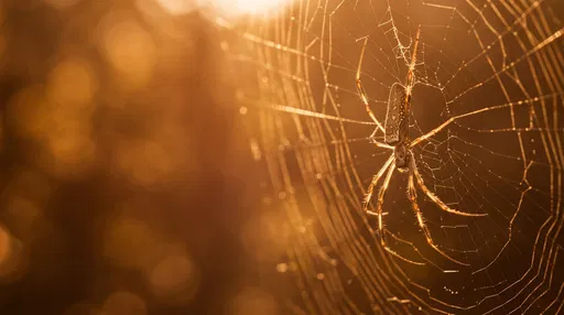 Banana Spider on Web in Golden Light