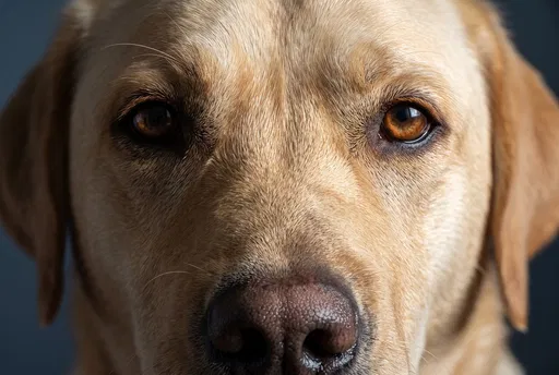 Close-Up Portrait of Yellow Labrador