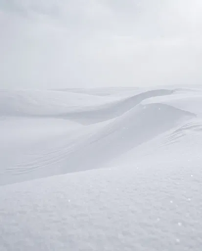 Minimalist White Snow Dunes Landscape