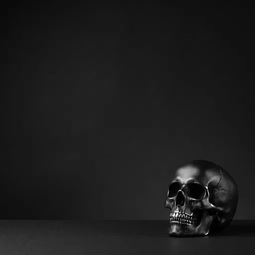 Matte Black Metallic Skull Background