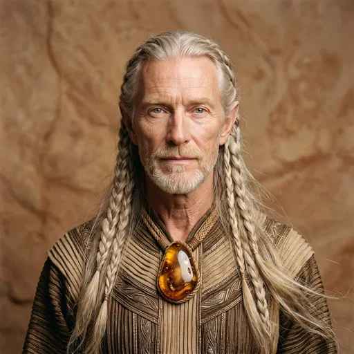 Elder Man With Braided Hair Portrait