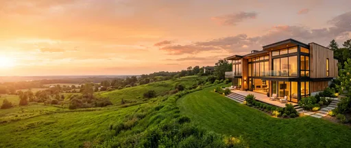 Modern Glass House on Sunset Hillside