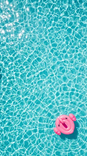 Pink Flamingo Float in Turquoise Pool