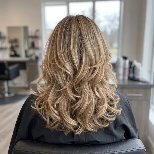 Layered Blonde Hair Highlights in Salon