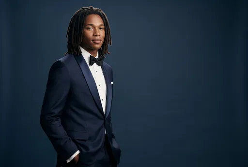 Man in Midnight Blue Tuxedo Portrait