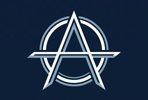 Geometric Blue and White Anarchy Emblem