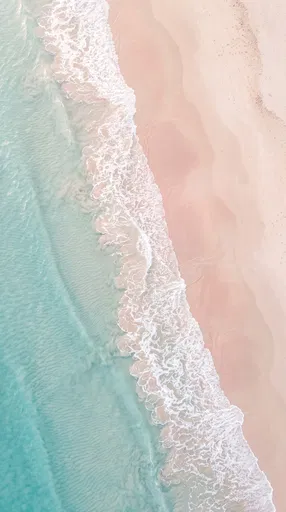 Aerial View of Pastel Turquoise Ocean Waves
