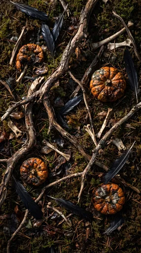 Spooky Forest Floor Halloween Flat Lay
