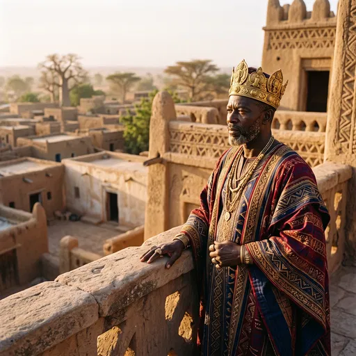 Regal African King on Sandstone Terrace