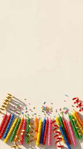 Colorful Birthday Candles and Sprinkles Background