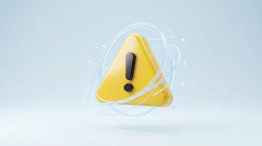 3D Yellow Triangle Warning Sign Icon
