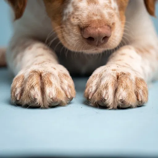 Close-Up of Brittany Spaniel Puppy Paws