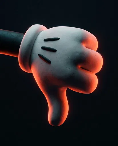 Clay Cartoon Glove Thumbs Down