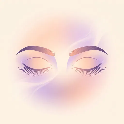 Pastel Illustration of Closed Eyes and Eyebrows