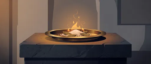 Brass Dish With Burning Salt