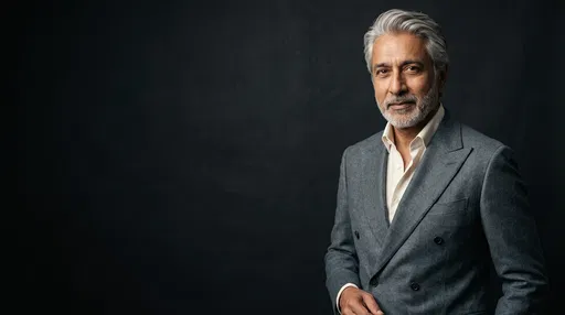 Mature South Asian Businessman Studio Portrait