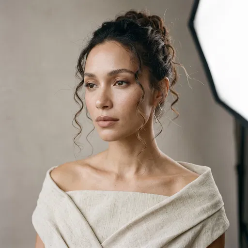 Studio Portrait of Woman With Updo