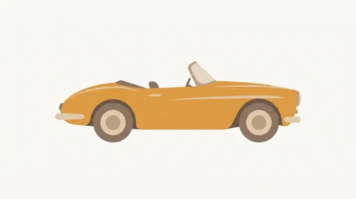 Minimalist Mid-Century Convertible Roadster Illustration