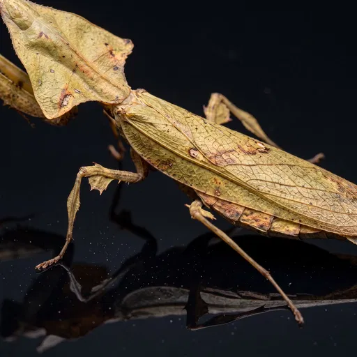 Dried-Leaf Mantis Macro Specimen