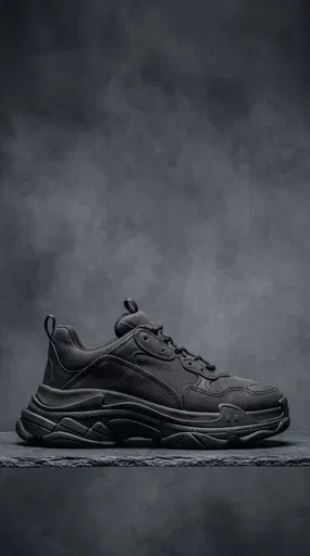 Matte Black Chunky Sneaker on Slate Ledge