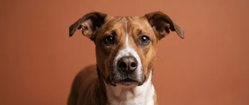 Brown and White Dog Studio Portrait
