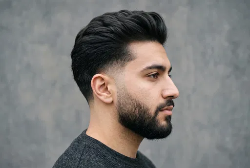 Side Profile of Man with Fade Haircut
